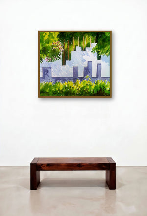 Silence (Verdant Vista) by artist Rahul Salve displayed in a Designer Foyer