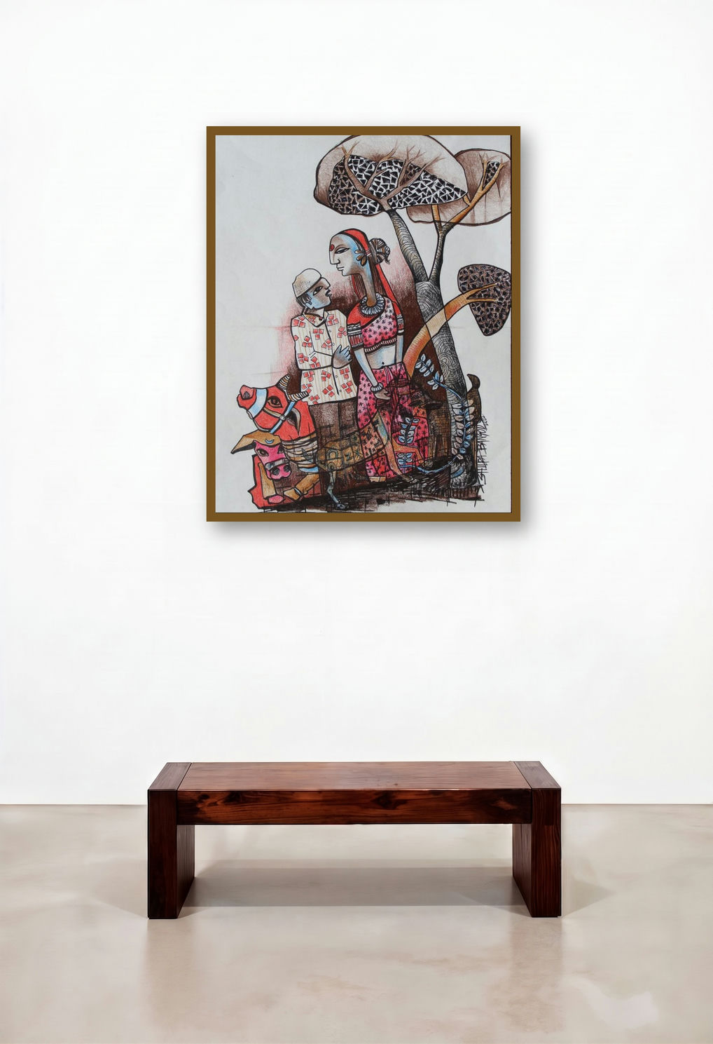 Silence (Rustic Romance) by artist Shilpa Bansod displayed in a Designer Living Room