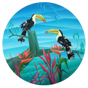 Cubist acrylic painting titled 'Similarity', 36x36 inches, by artist NIRAKAR CHOWDHURY on Canvas