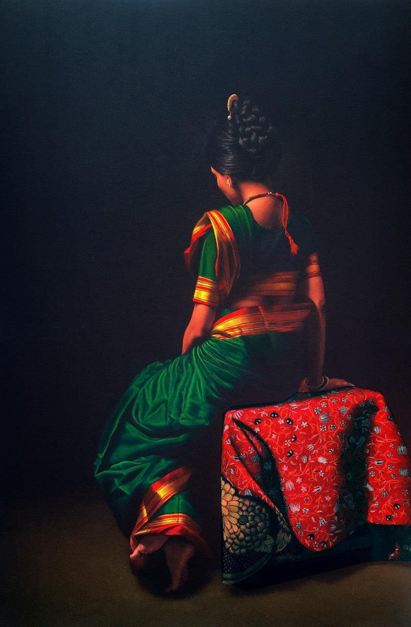 Sitting Lady 3 Drawing by Shashikant Dhotre | ArtZolo.com