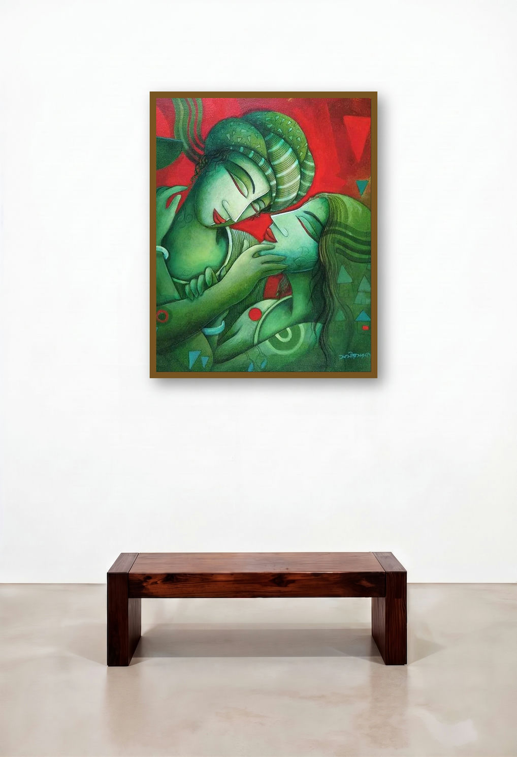 Someone Special (Celestial Lovers) by artist Samir Sarkar displayed in a Elegant Hotel Lobby