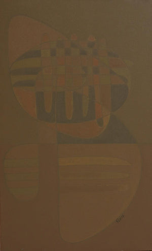 Song Of Life 2 (Dialogue) by Digambar Gawali, Original Acrylic Abstract Painting on Canvas, Medium Vertical Wall Art