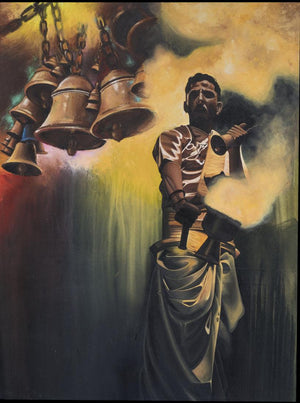 Religious acrylic painting titled 'Soul Of Vanaras', 48x36 inches, by artist Roni Sarkar on Canvas