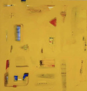 Abstract oil painting titled 'Space Within 2', 48x48 inches, by artist Prasad Mane on Canvas