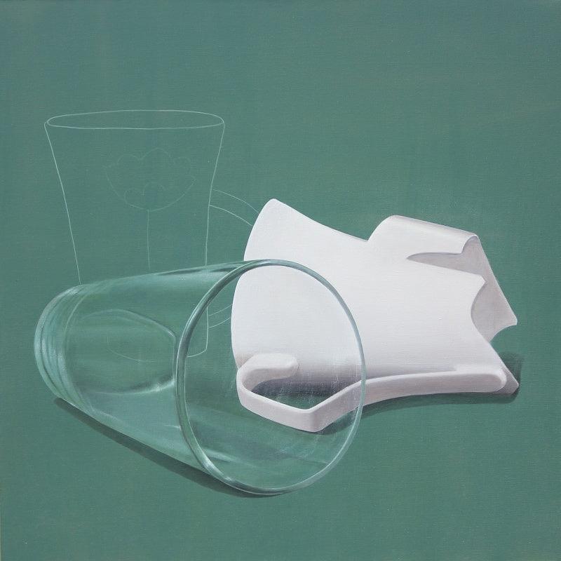 Still-life acrylic painting titled 'Still Life 2', 36x36 inches, by artist Jaswinder Singh on Canvas