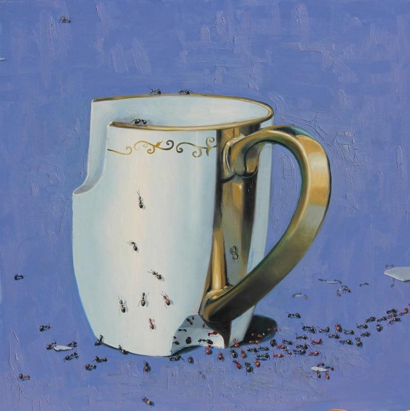 Still-life oil painting titled 'Still Life 3', 36x36 inches, by artist Jaswinder Singh on Canvas