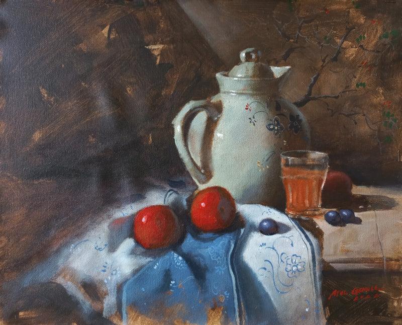 Still-life acrylic painting titled 'Still Life', 15x15 inches, by artist Atul Gendle on Canvas
