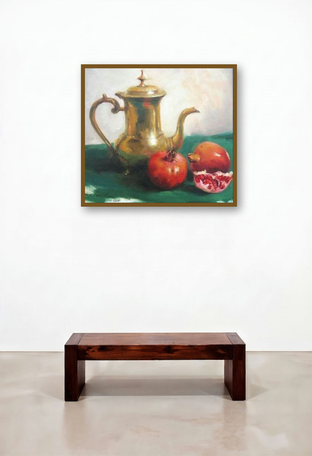 Still Life (Golden Hour) by artist Vijay Jadhav displayed in a Designer Family Room