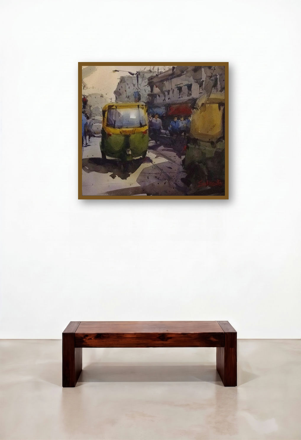 Street by artist Subrata Malakar displayed in a Traditional Penthouse