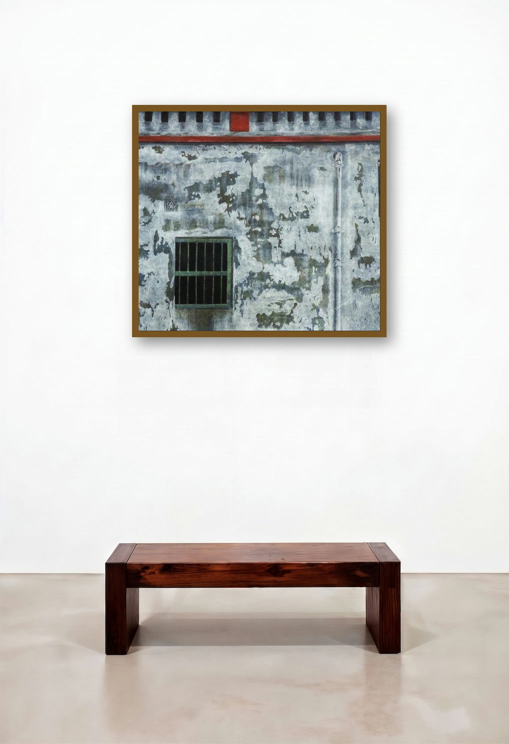 Surface (Urban Facade) by artist Apurba Salui displayed in a Contemporary Luxury Hotel Suite