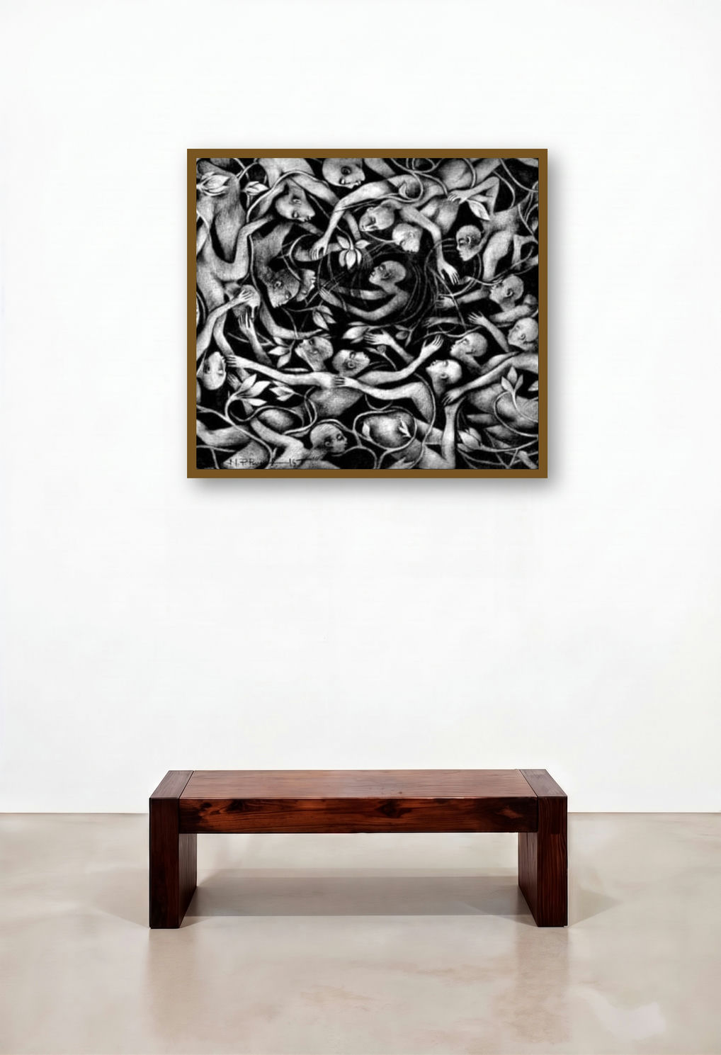 Target (The Entangled Souls) by artist N P Pandey displayed in a Coastal Hallway