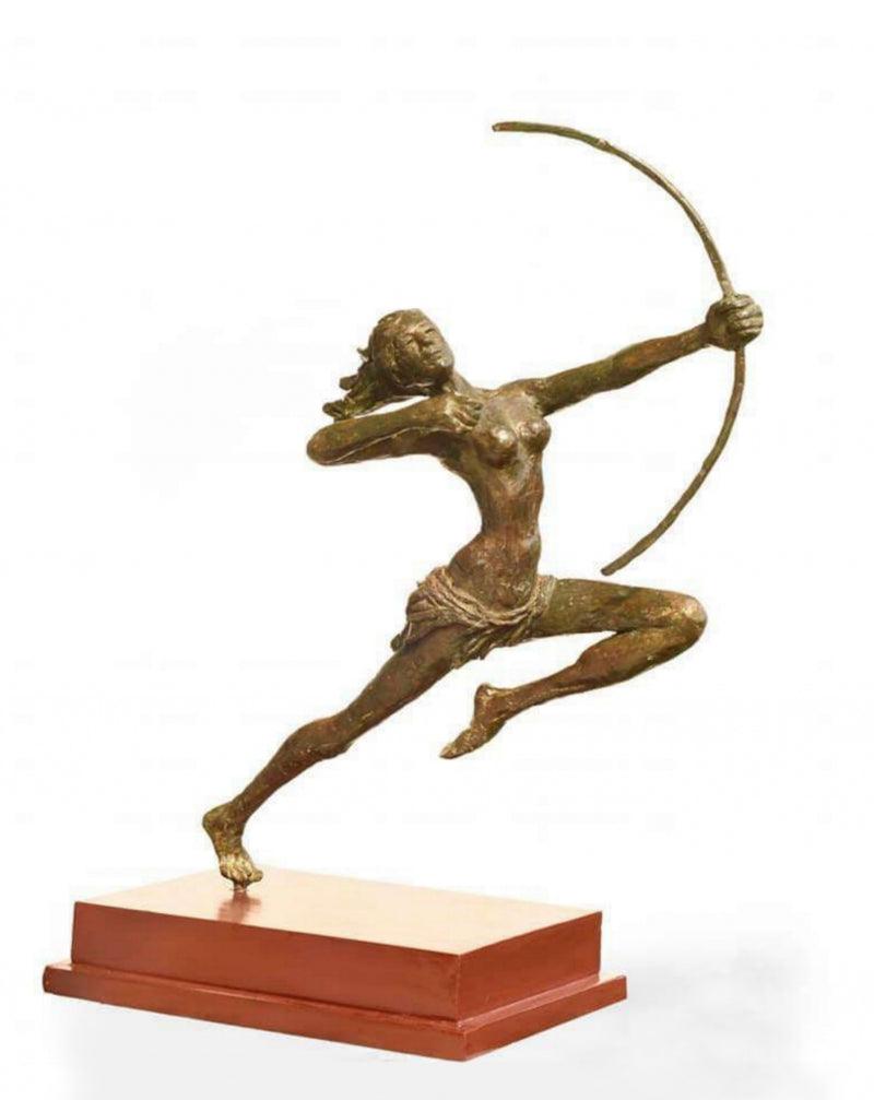 Figurative sculpture titled 'Target', 14x10x8 inches, by artist Chaitali Chanda on Bronze