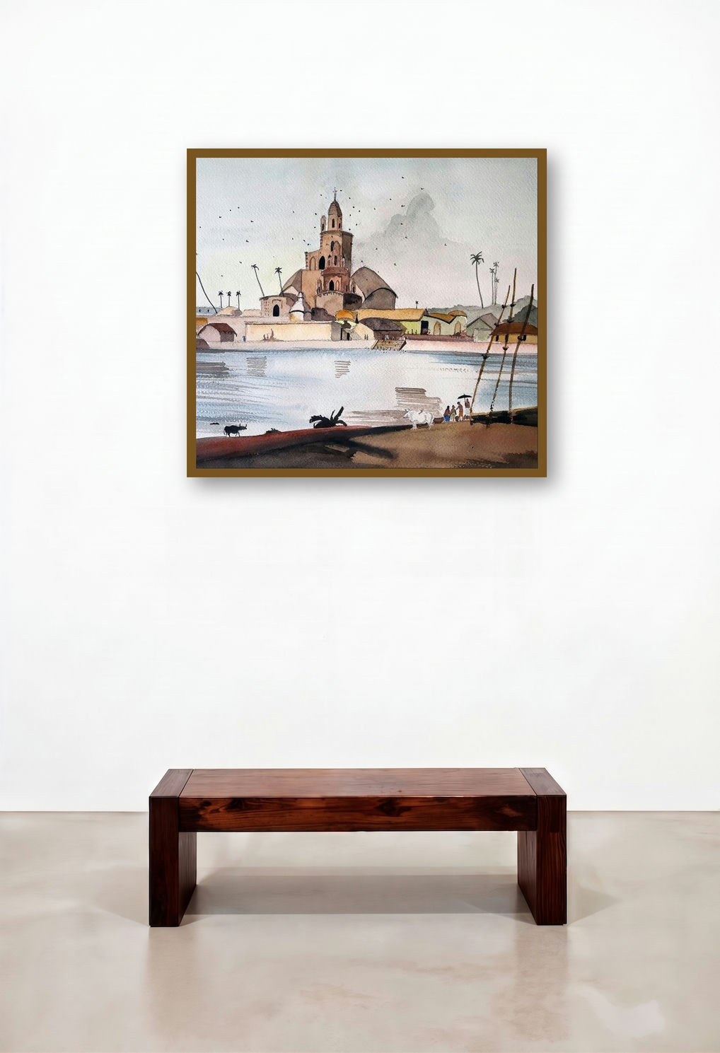 Temple (Sanctuary by artist the River) by artist Arunava Ray displayed in a Designer Executive Office