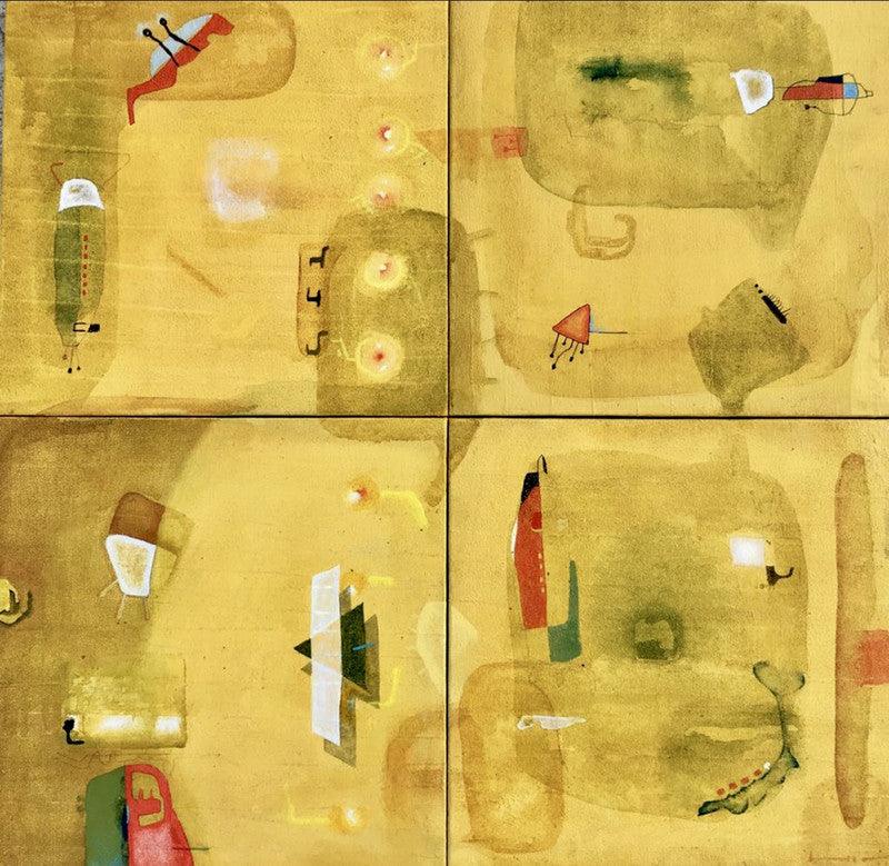 contemporary acrylic painting titled 'The Journey', 26x20 inches, by artist Prasad Mane on Canvas