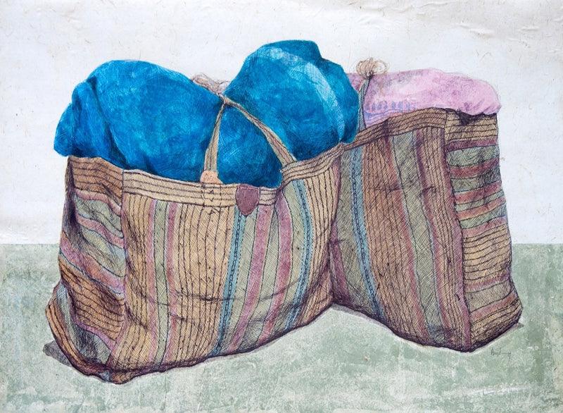 Still-life mixed media painting titled 'The Journey', 22x28 inches, by artist Avijit Dutta on Paper