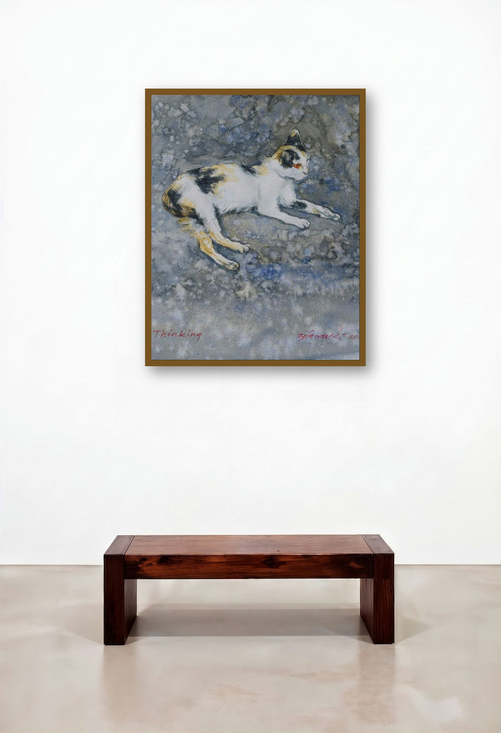 Thinking (A Moment of Contemplation) by artist Avishkar Vispute displayed in a Art Deco Hotel Lobby