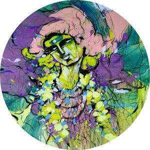 Figurative mixed media painting titled 'Thoughts', 24x24 inches, by artist Dheeraj Yadav on Canvas