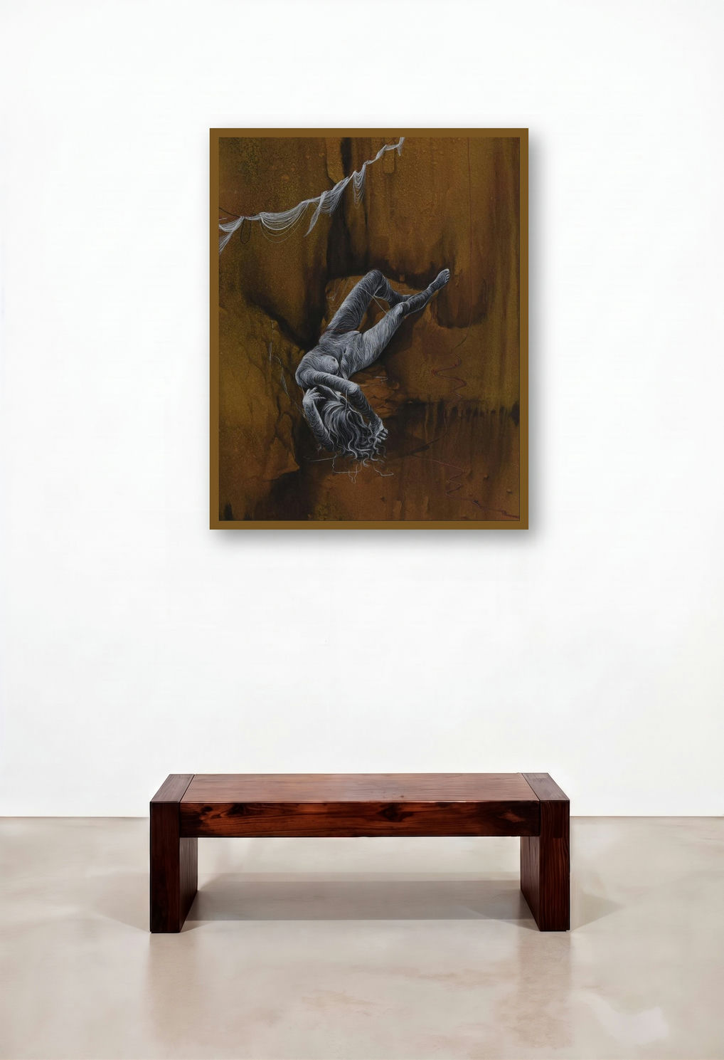 Threads Of Life (Unbound) by artist Nirmal Yadav displayed in a Elegant Hotel Lobby