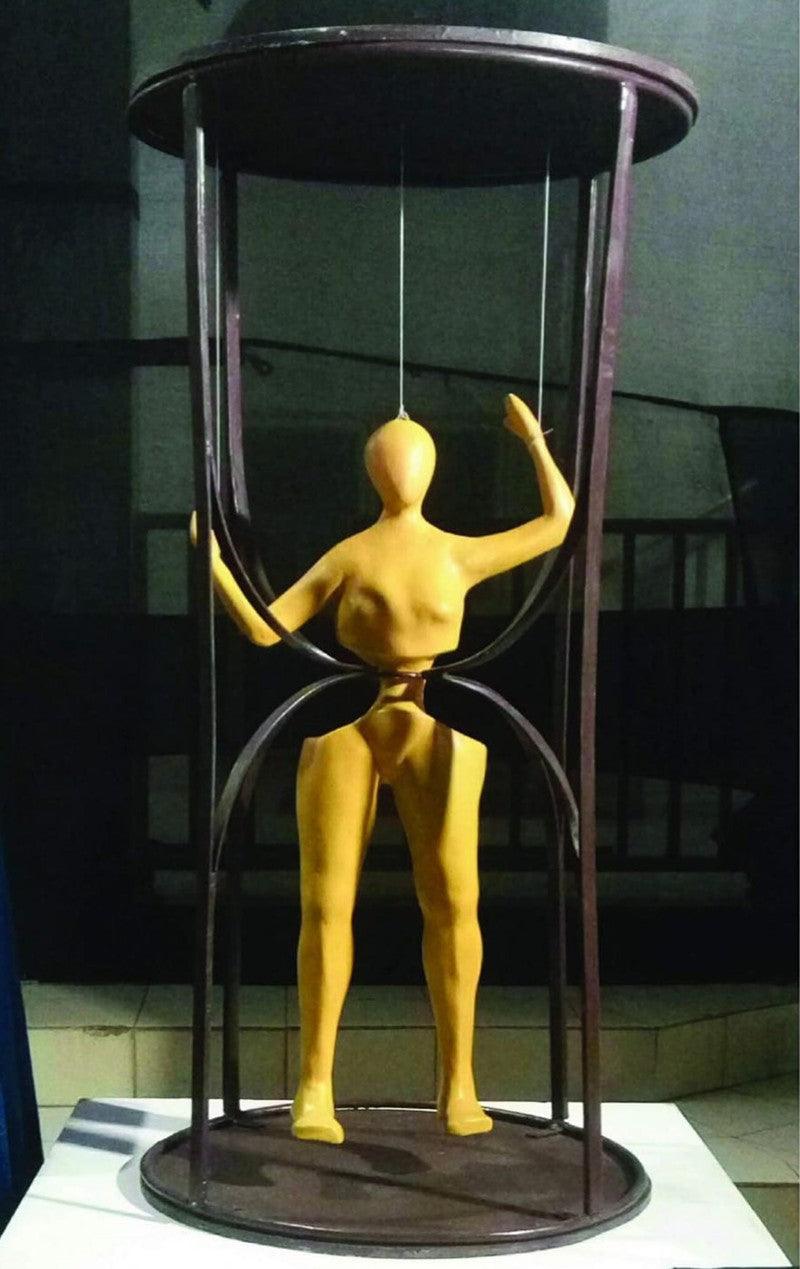 Figurative sculpture titled 'Time', 48x18x18 inches, by artist Tanzeem Baredia on Mixedmedia