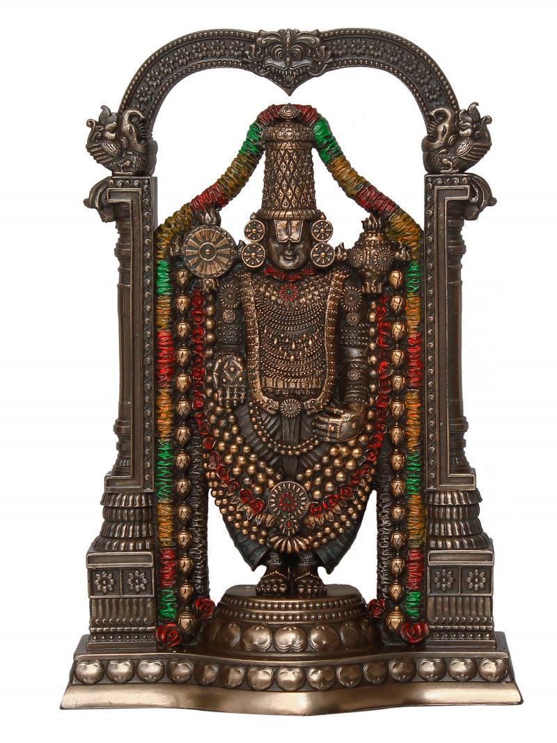 Religious handicraft titled 'Tirupati Balaji', 8x6x2 inches, by artist Brass Handicrafts on Polyresin, Bronze
