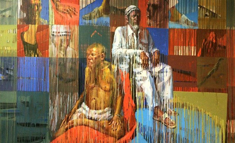 Figurative acrylic painting titled 'Transformation', 60x96 inches, by artist Amol Satre on Canvas