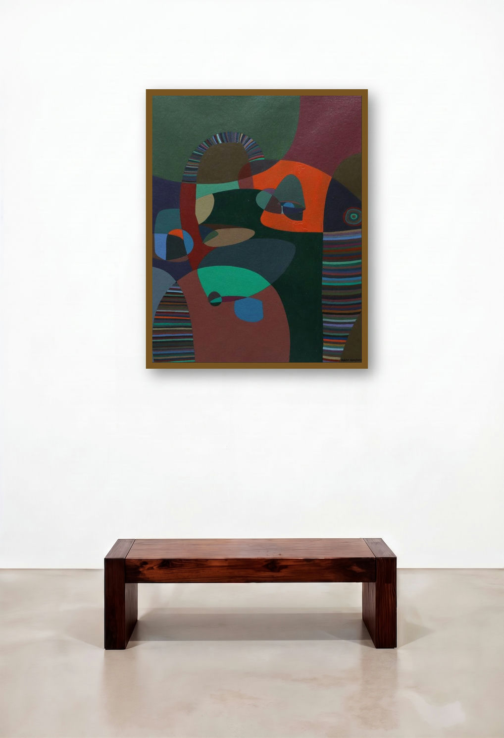 Transformation (Rhythmic Rhapsody) by artist Kiran Gunjkar displayed in a Japandi Hotel Suite