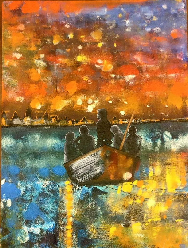 contemporary acrylic painting titled 'Transition', 36x24 inches, by artist Nishant Mishra on Canvas