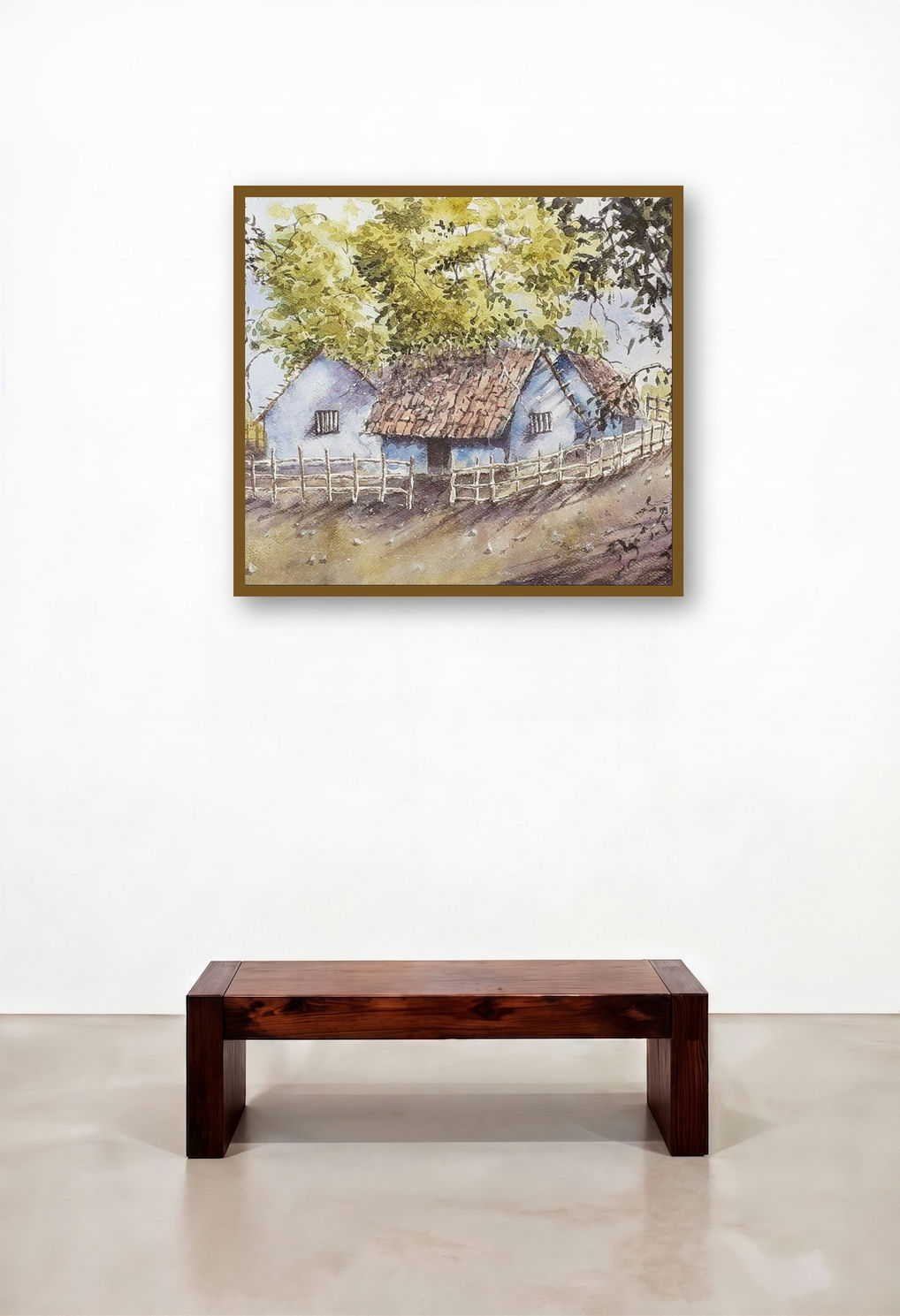 Tropical Summers (Tranquil Haven) by artist Mrutyunjaya Dash displayed in a Elegant Study