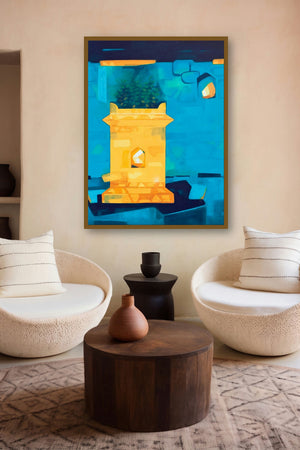 Tulsi (Shrine in the Night) by artist Dipak Asole displayed in a Curated gallery
