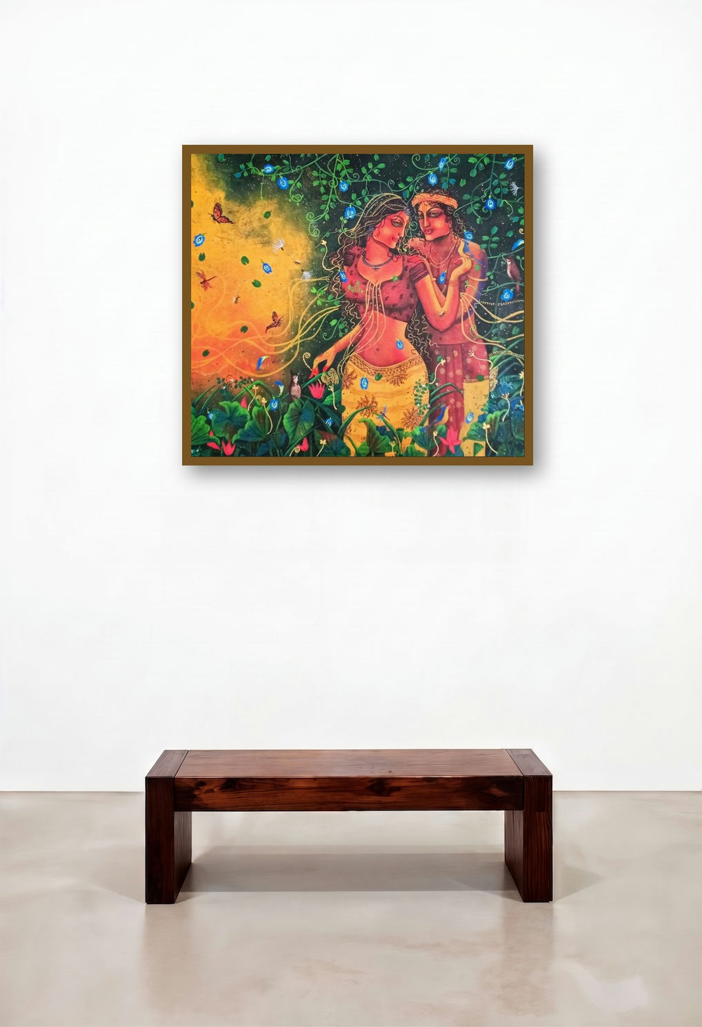 Tune Of Love (Shiva's Divine Abode) by artist Lisha N T displayed in a Japandi Reception Area