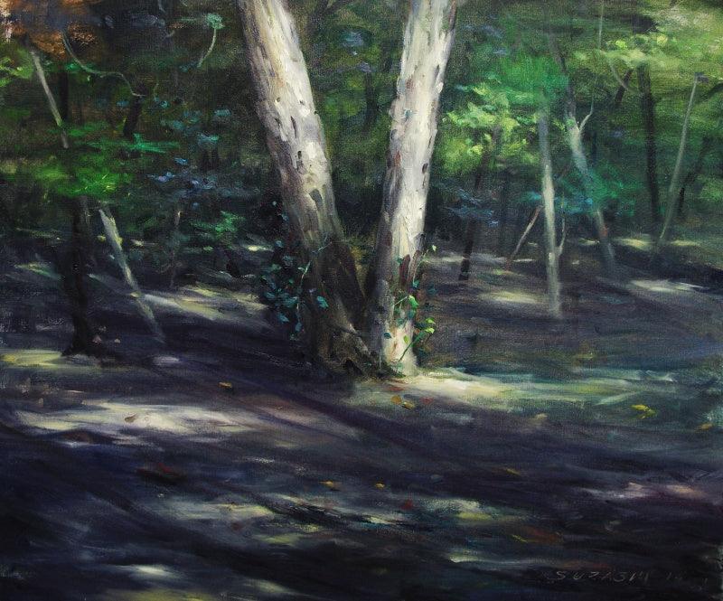 Nature oil painting titled 'Twins', 30x36 inches, by artist SURABHI GULWELKAR on Canvas