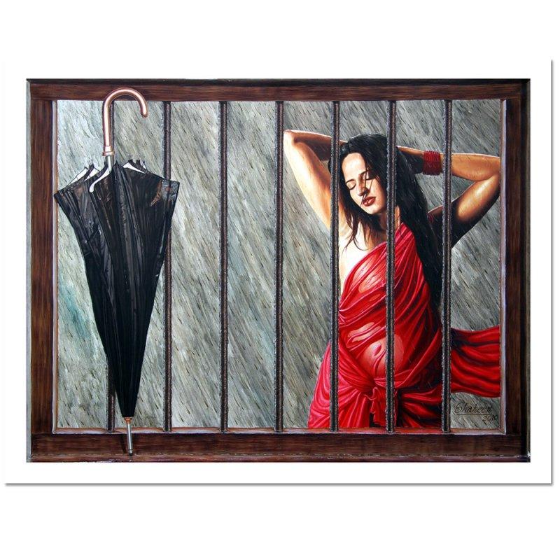Figurative oil painting titled 'UNTITLED', 36x48 inches, by artist SHAHEEN VERMA on Canvas