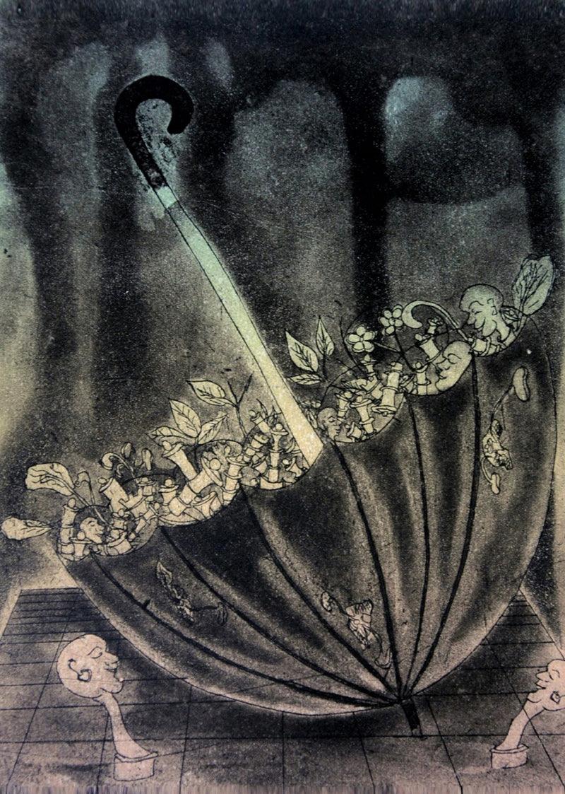 contemporary printmaking titled 'Unity', 6x5 inches, by artist Diksha Dhingra on Paper