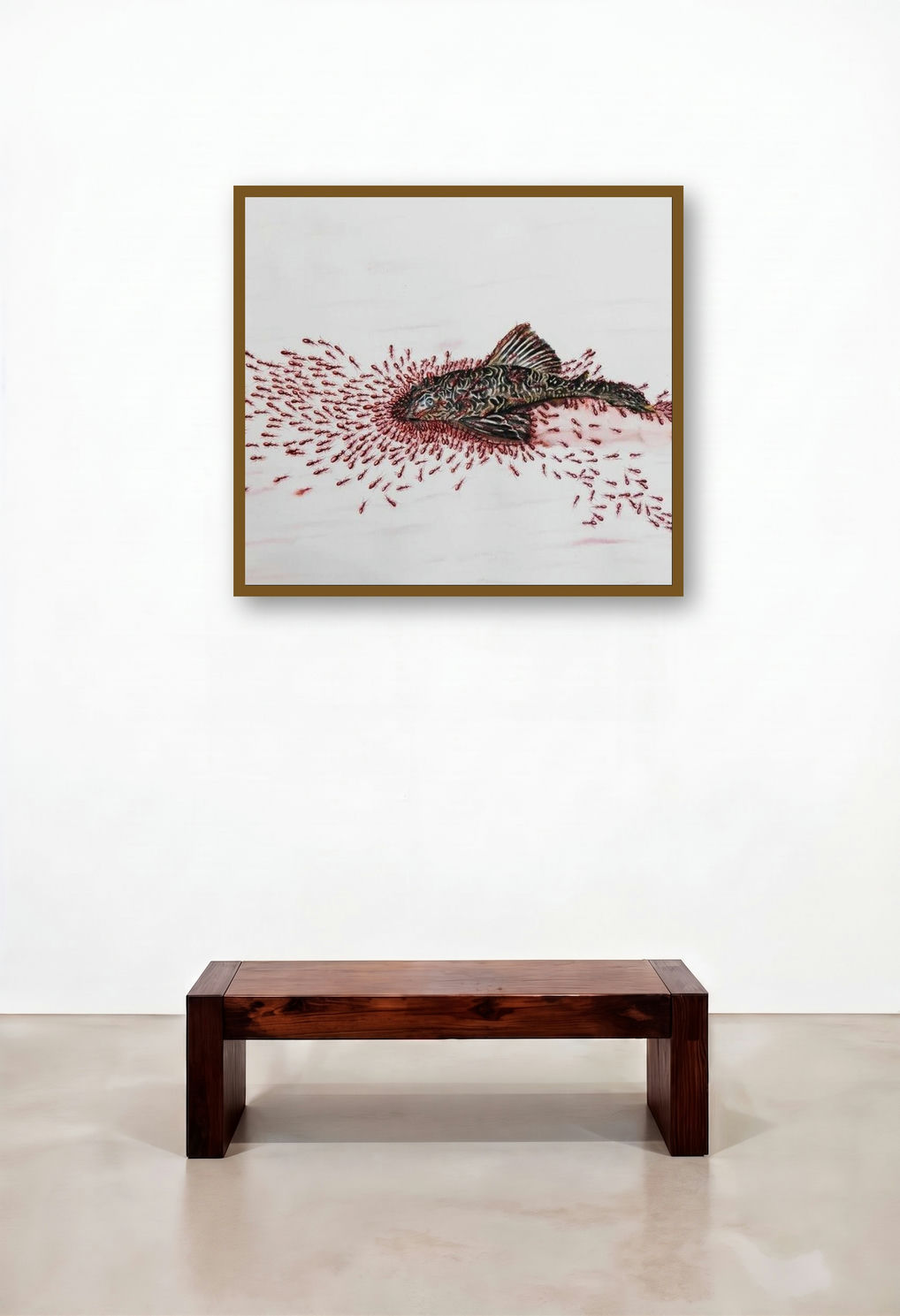 Unity (Ant Invasion) by artist Pranita Das displayed in a Modern Executive Office