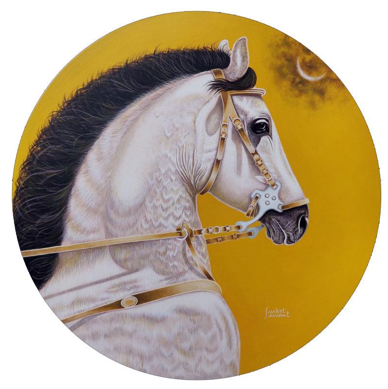 Animals acrylic painting titled 'Unstoppable 6', 30x30 inches, by artist Sanket Sawant on Canvas