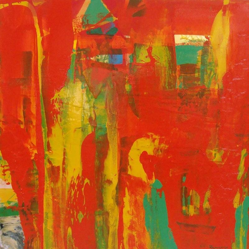 Abstract acrylic painting titled 'Untitled 1', 36x36 inches, by artist Ranadip Mukherjee on Canvas