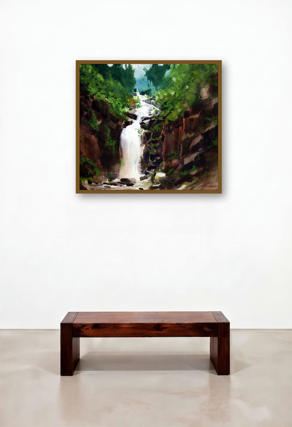 Untitled 1 (The Hidden Cascade) by artist Azharuuddin Inamdar displayed in a Art Deco Home Office