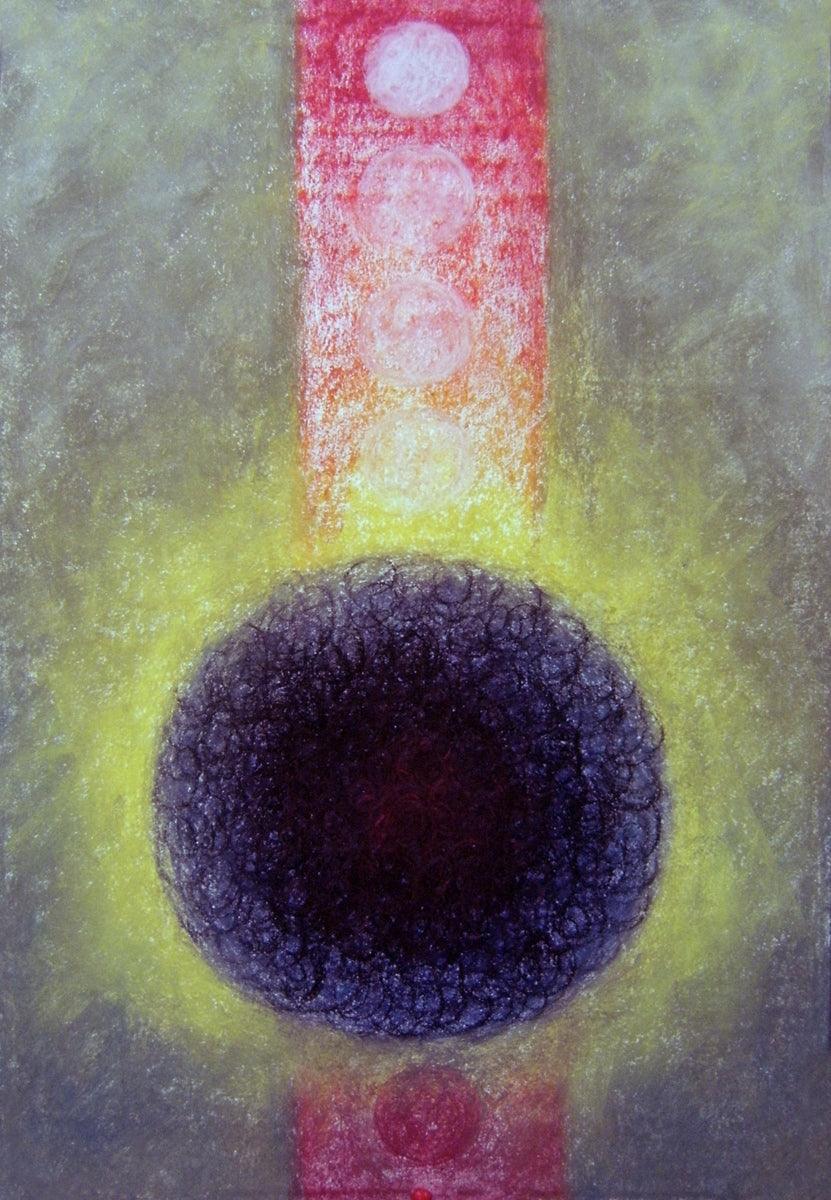 Abstract soft pastel drawing titled 'Untitled 1', 15x11 inches, by artist Anamika Kuchan on Paper