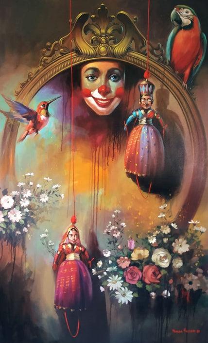 Figurative acrylic painting titled 'Untitled 1', 48x30 inches, by artist Bappa Haldar on Canvas