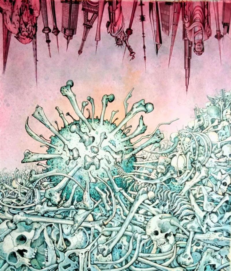 contemporary watercolor painting titled 'Untitled 1', 36x24 inches, by artist Bahuleyan C B on Paper