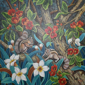 Nature acrylic painting titled 'Untitled 1', 24x24 inches, by artist Vani Chawla on Canvas