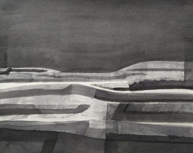 Abstract ink drawing titled 'Untitled 1', 11x14 inches, by artist Muni Sharma on Paper