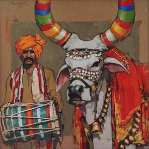 Religious acrylic painting titled 'Untitled 1', 20x20 inches, by artist Satyajeet Varekar on Canvas