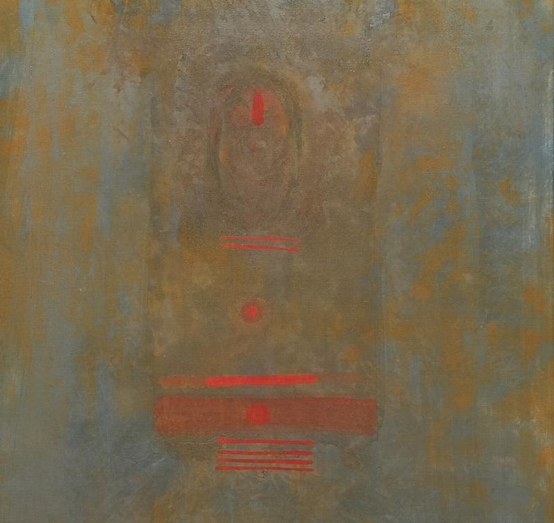 meditation acrylic painting titled 'Untitled 1', 27x27 inches, by artist Biplab Bijoy Dutta on Canvas
