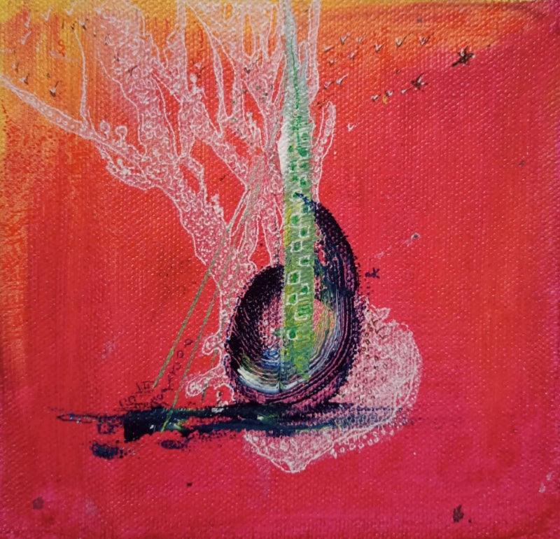 Abstract acrylic painting titled 'Untitled 1', 12x12 inches, by artist Trapti Porwal on Canvas
