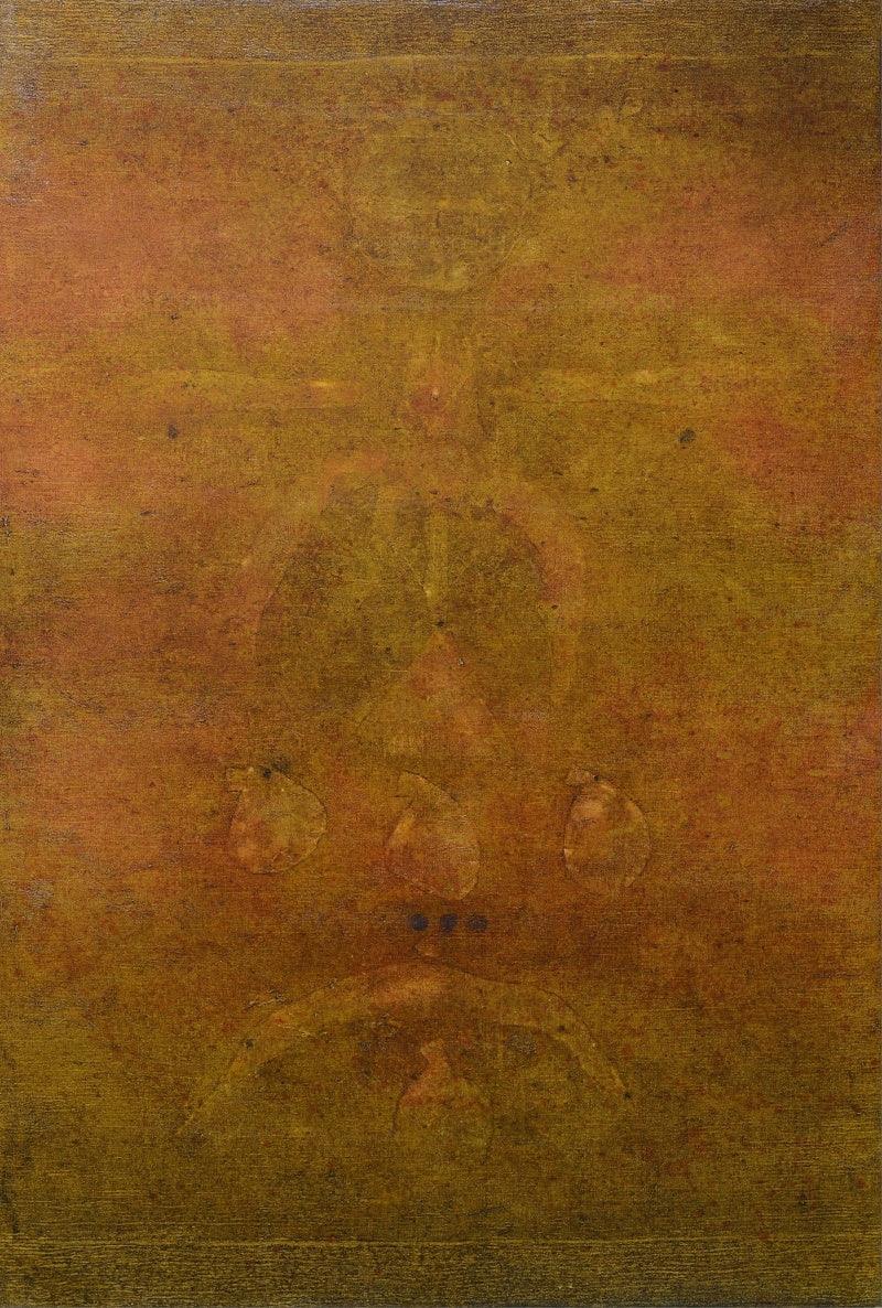 Abstract oil painting titled 'Untitled 1', 56x34 inches, by artist Ramesh Thorat on Canvas