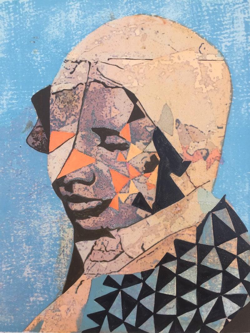 Figurative printmaking titled 'Untitled 1', 12x9 inches, by artist Manoj Jadaun on Paper