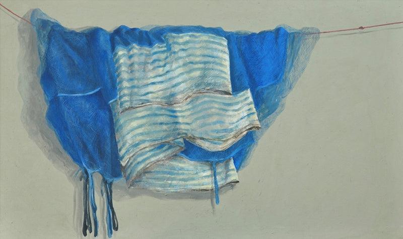 Still-life mixed media painting titled 'Untitled 1', 24x48 inches, by artist Avijit Dutta on Canvas