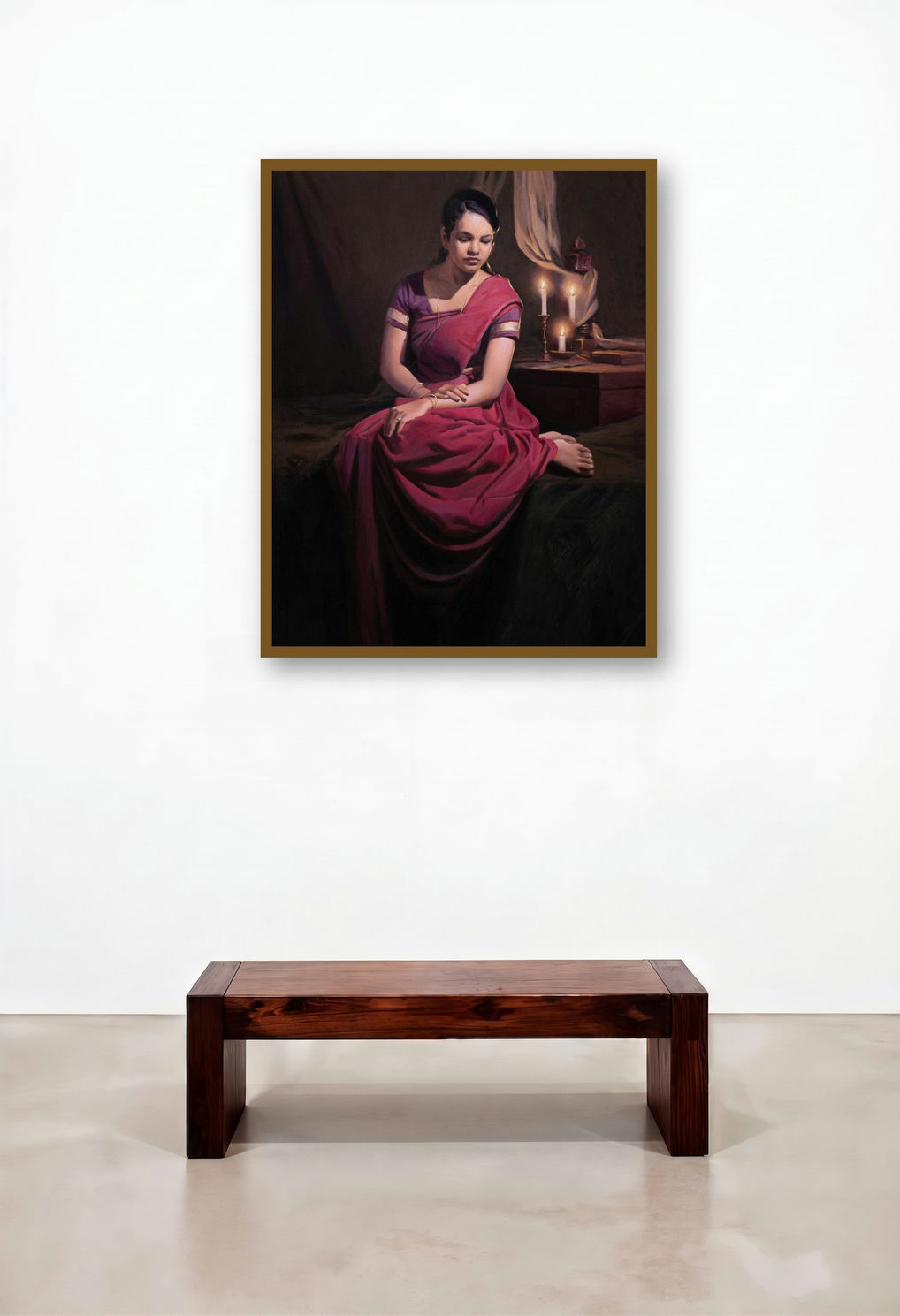 Untitled 1 by artist Mahesh Soundatte displayed in a Urban Loft Library