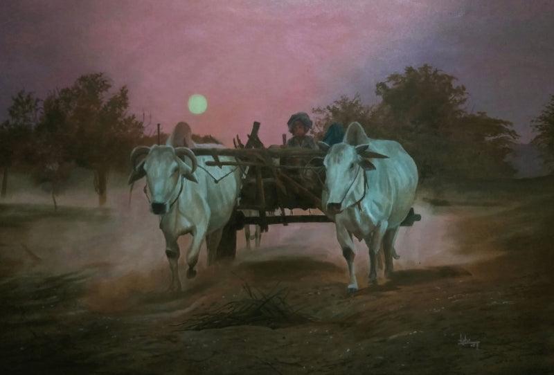 Figurative oil painting titled 'Untitled 1', 20x27 inches, by artist Lisha N T on Canvas